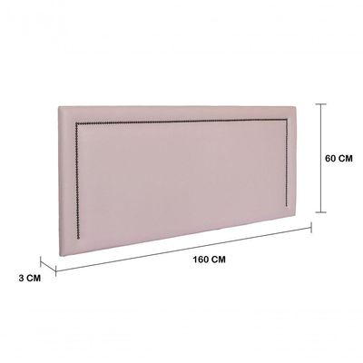 Cabeceira Queen Reta Luxo 160x60 Courino Rosa - Tachas Fumê