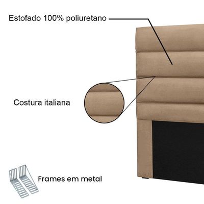 Cabeceira King 1,95m Las Palmas Suede - Pallazio Cor Bege