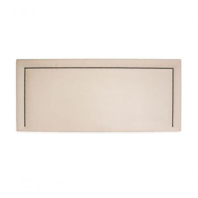 Cabeceira King Reta Luxo 193x60 Suede Off White - Tachas Fumê
