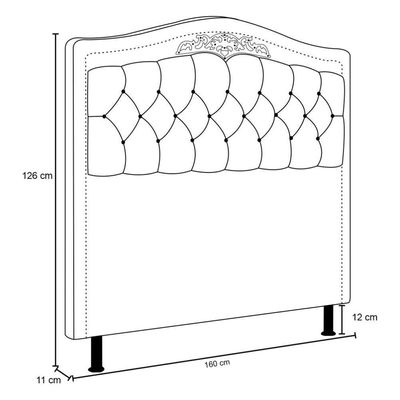 Cabeceira Cama Box Casal Queen 160Cm Imperial Veludo J02 Rosê