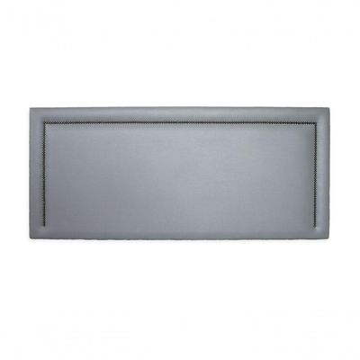 Cabeceira King Reta Luxo 193x60 Courino Cinza - Tachas Fumê