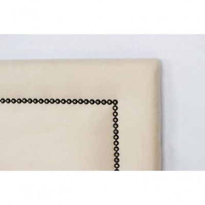 Cabeceira King Reta Luxo 193x60 Suede Off White - Tachas Fumê