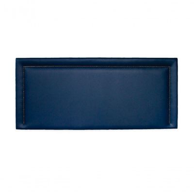 Cabeceira Casal Reta Luxo 140x60 Courino Azul - Tachas Fumê