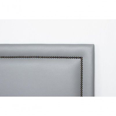 Cabeceira King Reta Luxo 193x60 Courino Cinza - Tachas Fumê