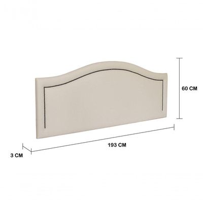 Cabeceira King Curva Luxo 193x60 Courino Off White - Tachas Fumê