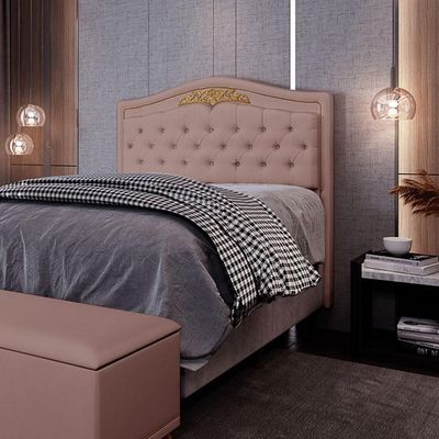 Cabeceira Cama Box Casal Queen 160Cm Imperial Veludo J02 Rosê