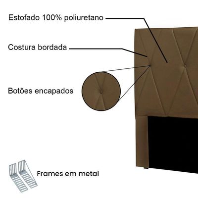 Cabeceira Solteiro 0,90m ávila Suede - Pallazio Cor Caramelo