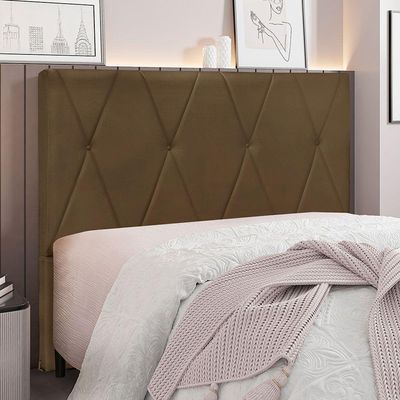 Cabeceira Solteiro 0,90m ávila Suede - Pallazio Cor Caramelo