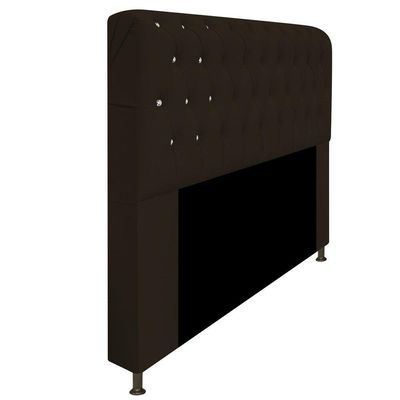 Cabeceira Estofada Lady Com Strass 195 Cm Queen Size Corano - Doce Sonho Móveis Marrom