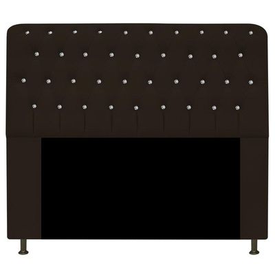 Cabeceira Estofada Lady Com Strass 195 Cm Queen Size Corano - Doce Sonho Móveis Marrom