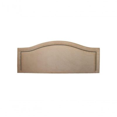 Cabeceira Casal Curva Luxo 140x60 Suede Bege - Tachas Fumê