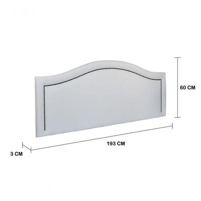Cabeceira King Curva Luxo 193x60 Courino Branco - Tachas Fumê