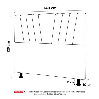 Cabeceira Cama Box Casal Dublin 140cm Suede Cinza Claro - Desk Design
