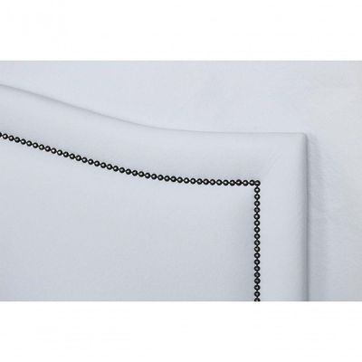 Cabeceira King Curva Luxo 193x60 Courino Branco - Tachas Fumê