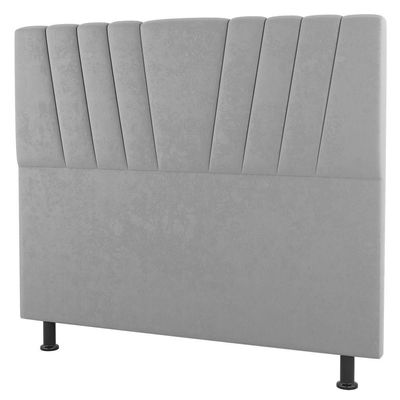 Cabeceira Cama Box Casal Dublin 140cm Suede Cinza Claro - Desk Design