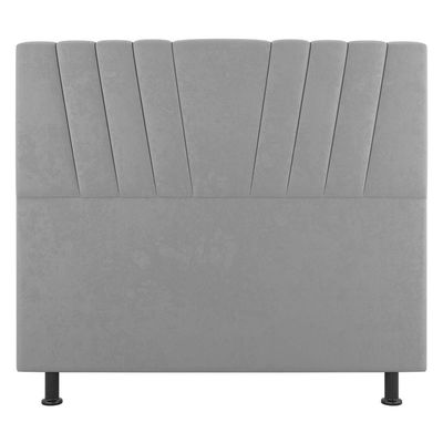 Cabeceira Cama Box Casal Dublin 140cm Suede Cinza Claro - Desk Design