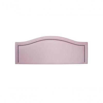 Cabeceira Casal Curva Luxo 140x60 Courino Rosa - Tachas Fumê
