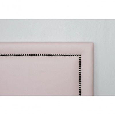 Cabeceira Casal Reta Luxo 140x60 Courino Rosa - Tachas Fumê