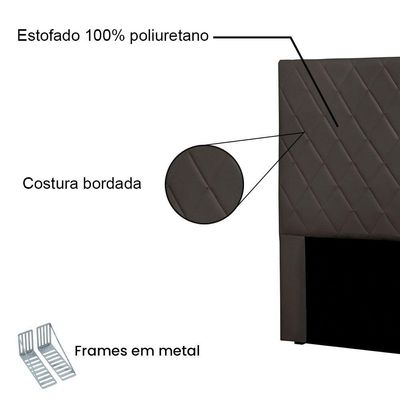 Cabeceira King 1,95m Córdoba Suede Cinza - Pallazio