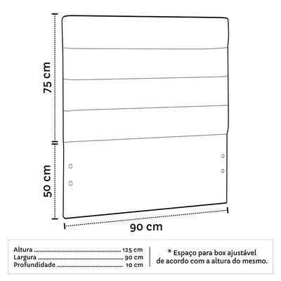 Cabeceira Cama Box Solteiro 90Cm Greta Corano Bege E 1 Mesa De Cabeceira Flex Dm1 Branco