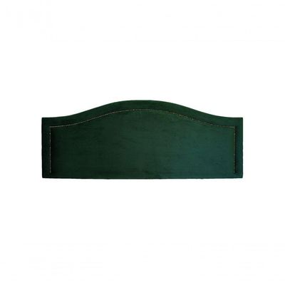 Cabeceira King Curva Luxo 193x60 Veludo Verde - Tachas Fumê