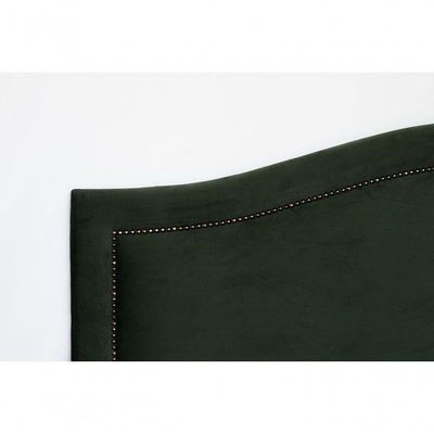 Cabeceira King Curva Luxo 193x60 Veludo Verde - Tachas Fumê