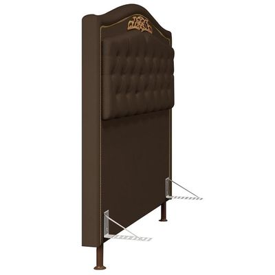 Cabeceira Cama Box Casal 140Cm Imperial Veludo J02 Chocolate