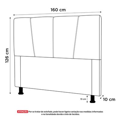 Cabeceira Cama Box Casal Queen Size Amber 160cm Estofada Suede Cinza Escuro - Desk Design