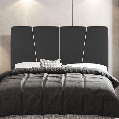 Cabeceira Cama Box Casal Queen Size Amber 160cm Estofada Suede Cinza Escuro - Desk Design