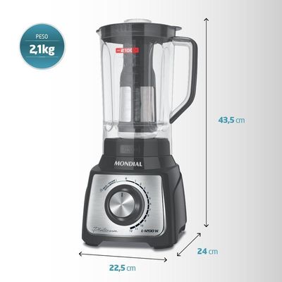 Liquidificador Mondial Turbo Platinum L-1200-pi Liquidificador L-1200-pi 127v/60hz .