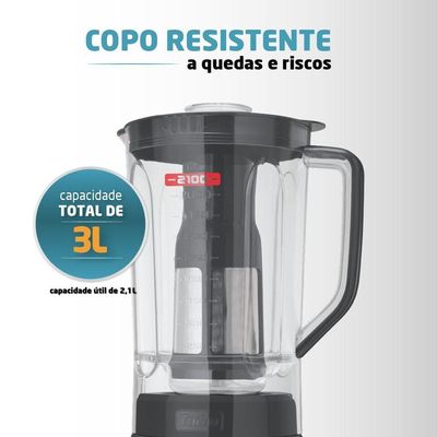 Liquidificador Mondial Turbo Platinum L-1200-pi Liquidificador L-1200-pi 127v/60hz .
