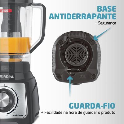 Liquidificador Mondial Turbo Platinum L-1200-pi Liquidificador L-1200-pi 127v/60hz .