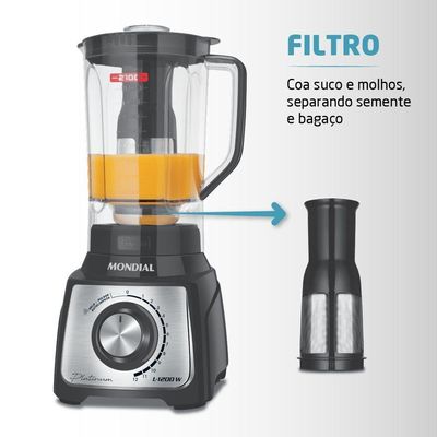 Liquidificador Mondial Turbo Platinum L-1200-pi Liquidificador L-1200-pi 127v/60hz .