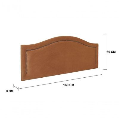 Cabeceira Queen Curva Luxo 160x60 Veludo Terracota - Tachas Fumê