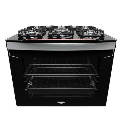 Fogão De Embutir 5 Bocas Preto Com Mesa De Vidro Dako Diplomata Bivolt