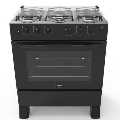 Fogão 5 Bocas A Gás Acendimento Automático Realce Bivolt Cr204 Preto Preto 127/220