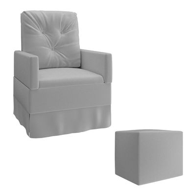 Poltrona+Balanço E Puff Ex4002 Cinza Cinza