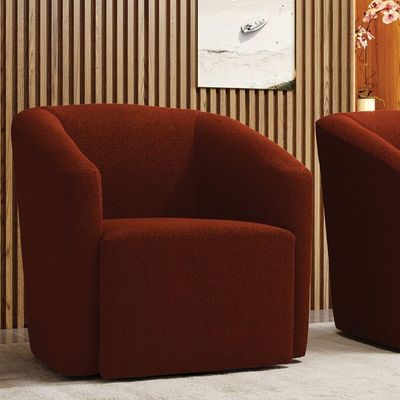 Poltrona Stella Max Bouclê Base Giratória - D'rossi Cor Terracota