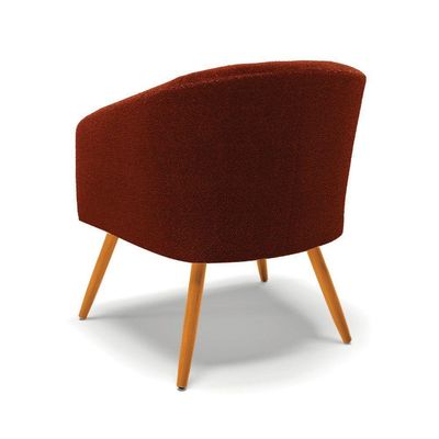 Kit 2 Poltronas Stella Bouclê Pés Palito Castanho - D'rossi Cor Terra