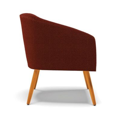 Kit 2 Poltronas Stella Bouclê Pés Palito Castanho - D'rossi Cor Terra