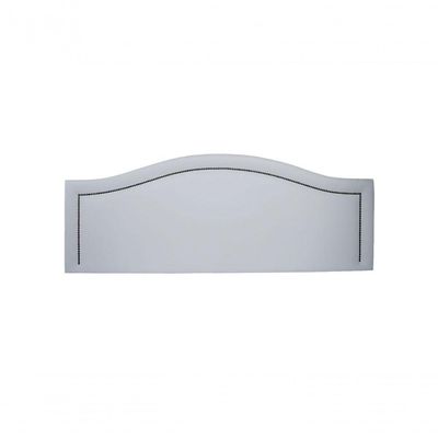 Cabeceira Casal Curva Luxo 140x60 Courino Branco - Tachas Fumê