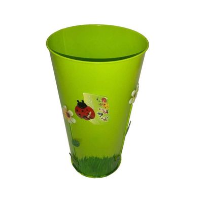 Vaso Balde Enfeite De Ferro Jardim Varanda Flor Verde