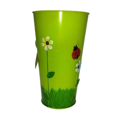 Vaso Balde Enfeite De Ferro Jardim Varanda Flor Verde
