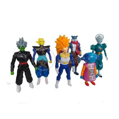 Kit Conjunto 6 Boneco Vegeta Ssj3 Dragon Ball Super 15Cm