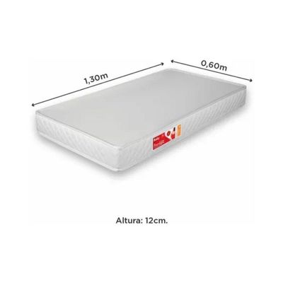 Colchão Berço Baby De Espuma 60x130x12cm Prorelax Branco