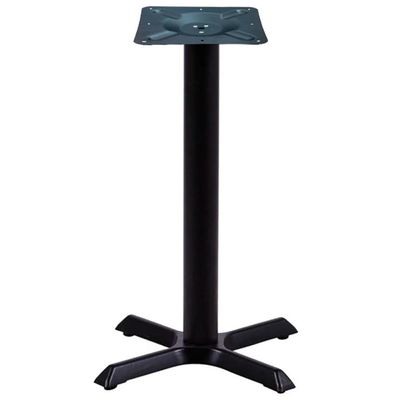 Mesa ômega Em Ferro Preto Pintura 74 Cm (altura) Com Tampo Em Mdp Quadrado 70 Cm Imbuia