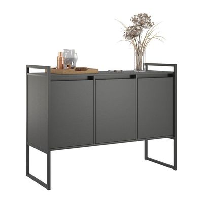 Conjunto Buffet E Aparador Industrial Preto Onix