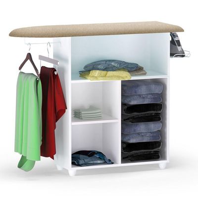 Tábua De Passar Roupa Multiuso Gabinete 01 Porta Branco