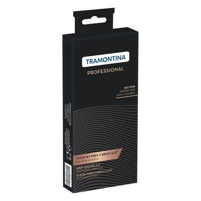Tesoura Para Cabelo Tramontina Em Aço Inox Com Fio Navalha E Apoio Fixo Para Dedo 5,5" Tramontina