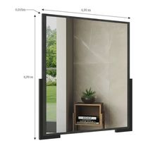 Espelheira Para Banheiro 70cm Multimóveis Cr10110 Carbono Carbono